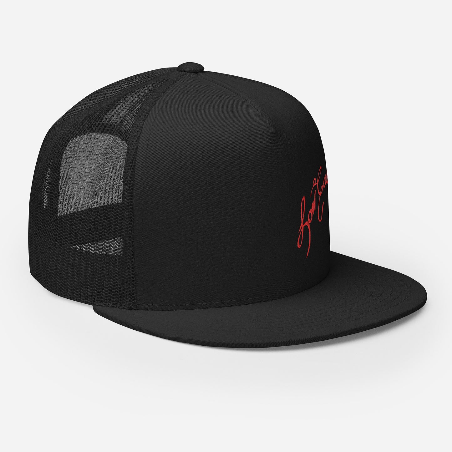Signature Trucker Cap Red Text