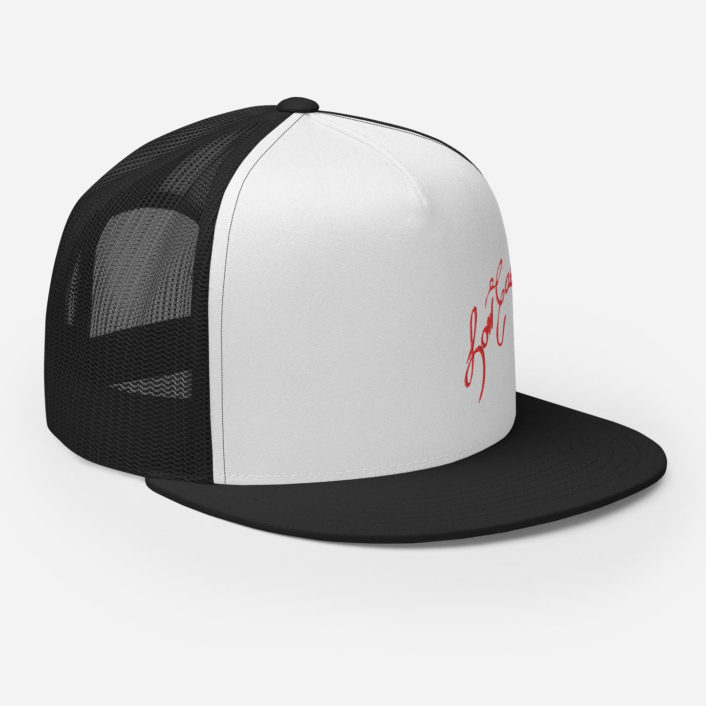 Signature Trucker Cap Red Text