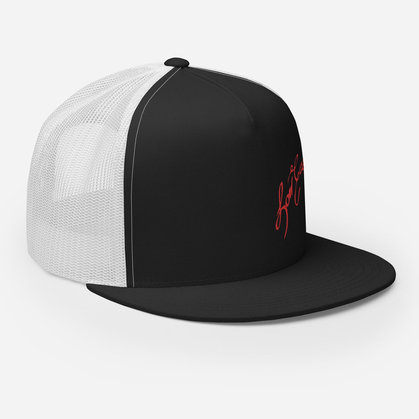 Signature Trucker Cap Red Text