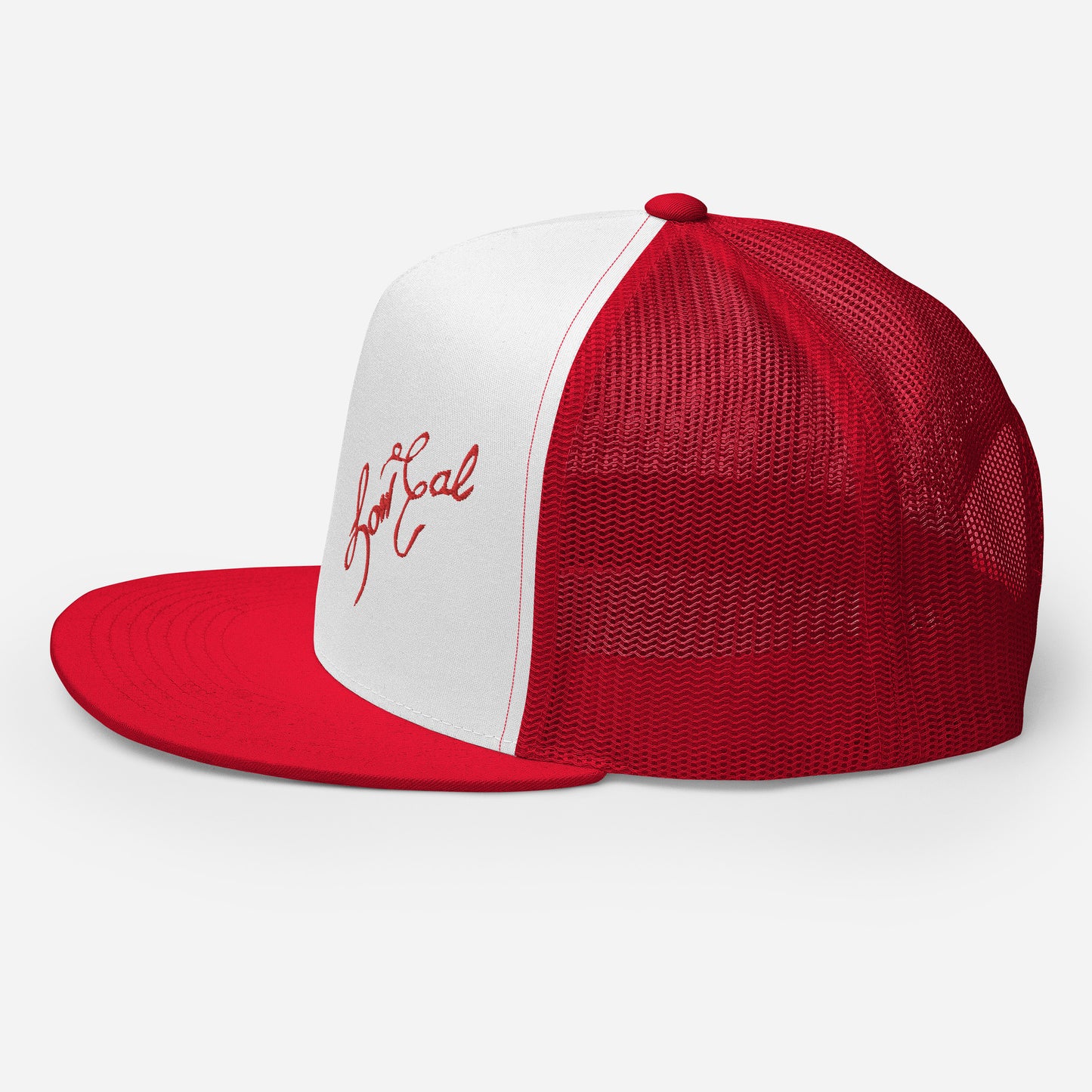 Signature Trucker Cap Red Text