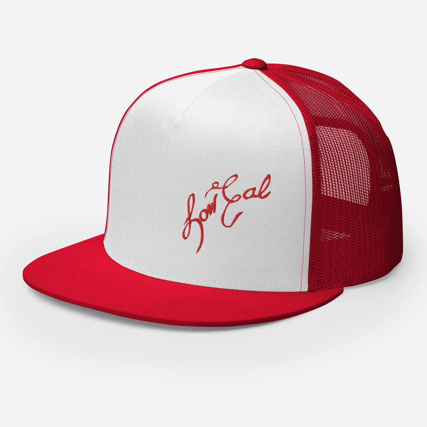 Signature Trucker Cap Red Text