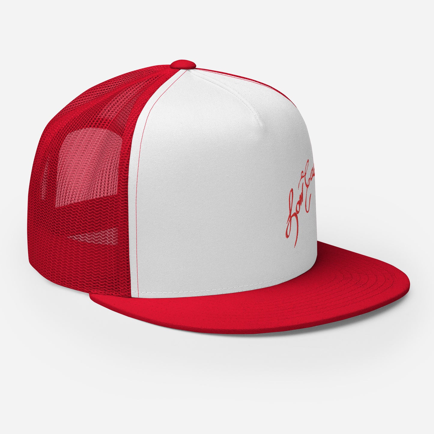 Signature Trucker Cap Red Text