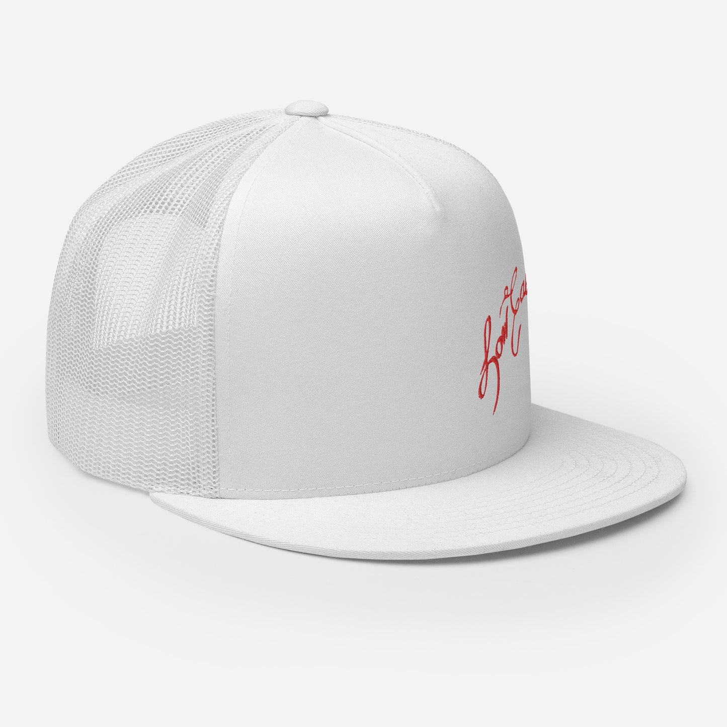 Signature Trucker Cap Red Text