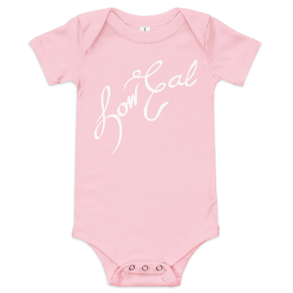 Signature Baby Short Sleeve One Piece White Text