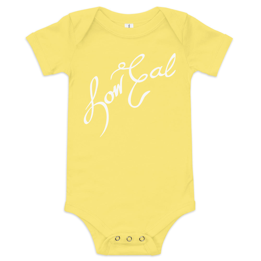 Signature Baby Short Sleeve One Piece White Text