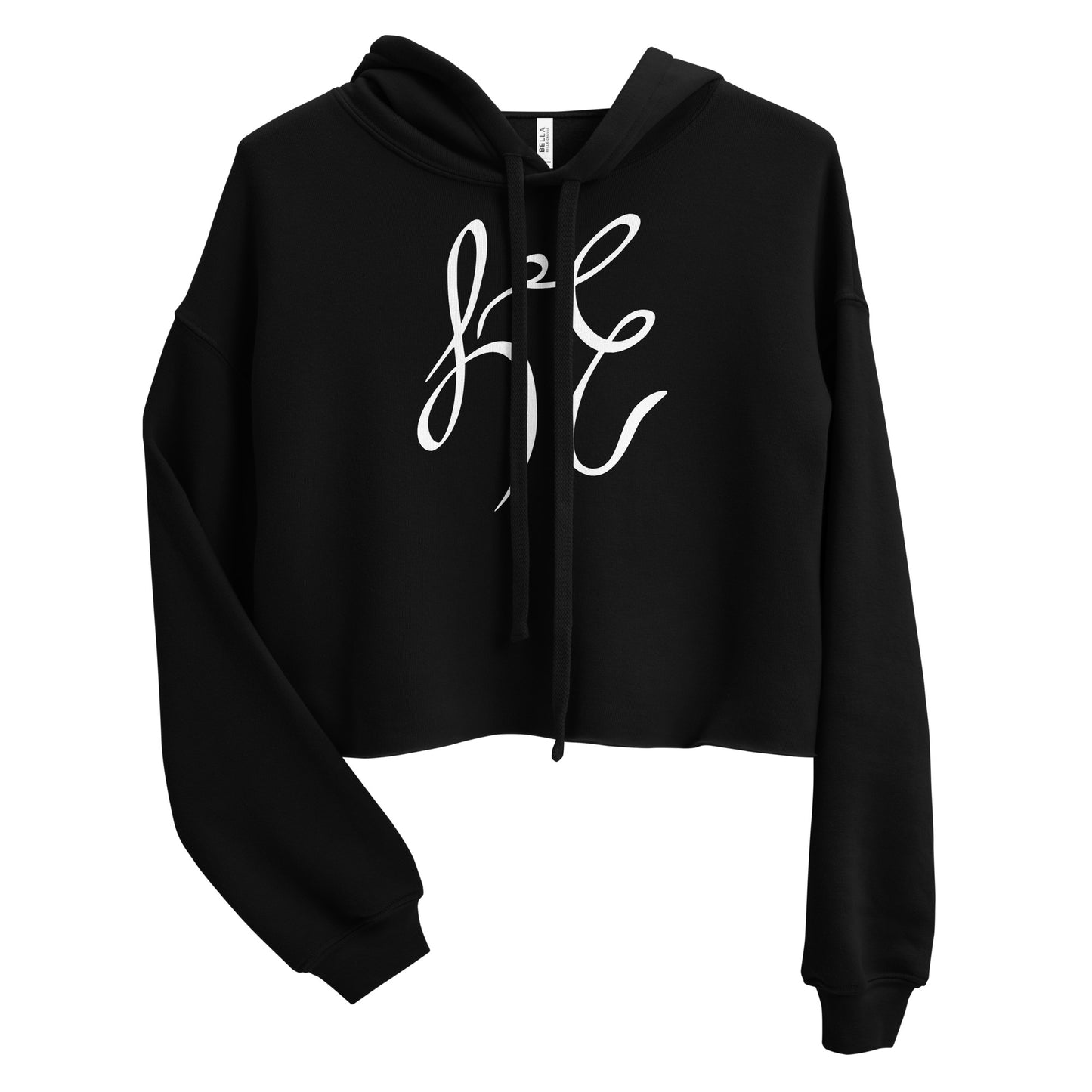LC Women's Crop Hoodie White Text