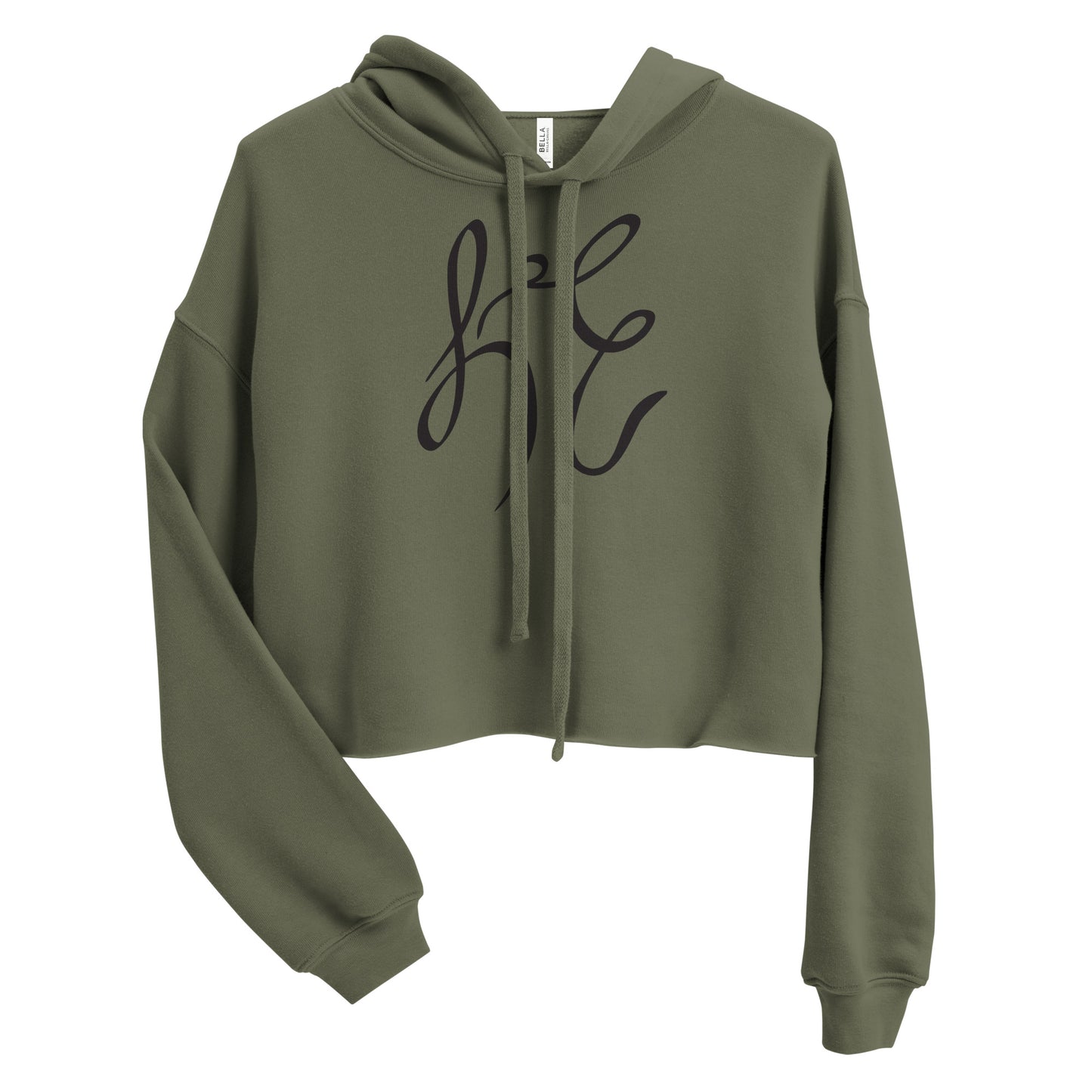 LC Women's Crop Hoodie Black Text