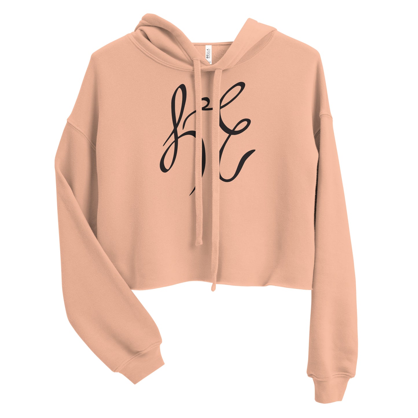 LC Women's Crop Hoodie Black Text