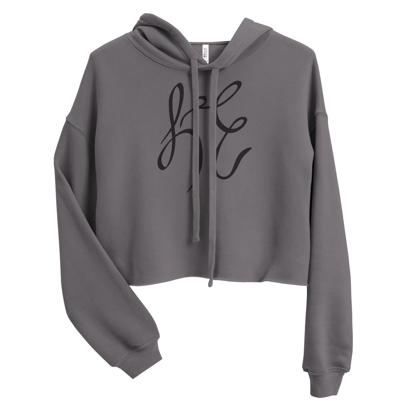 LC Women's Crop Hoodie Black Text