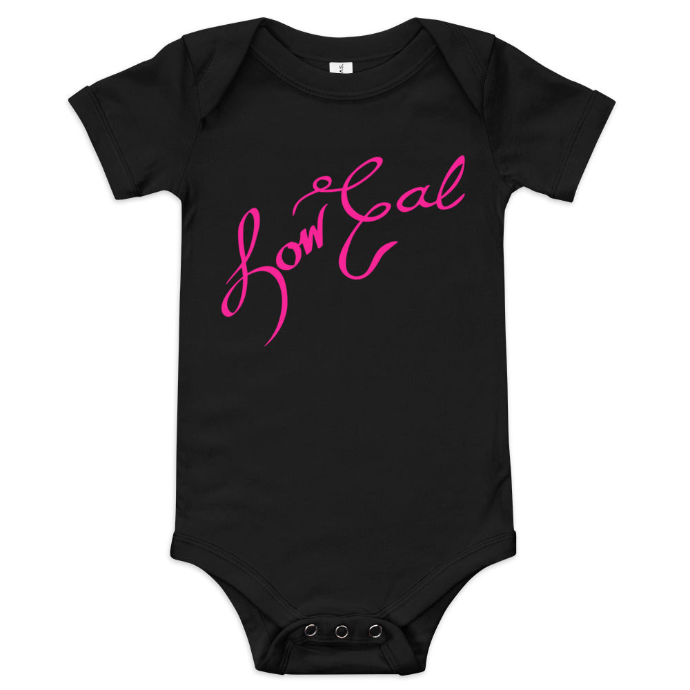 Signature Baby Short Sleeve One Piece Deep Pink Text