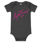 Signature Baby Short Sleeve One Piece Deep Pink Text