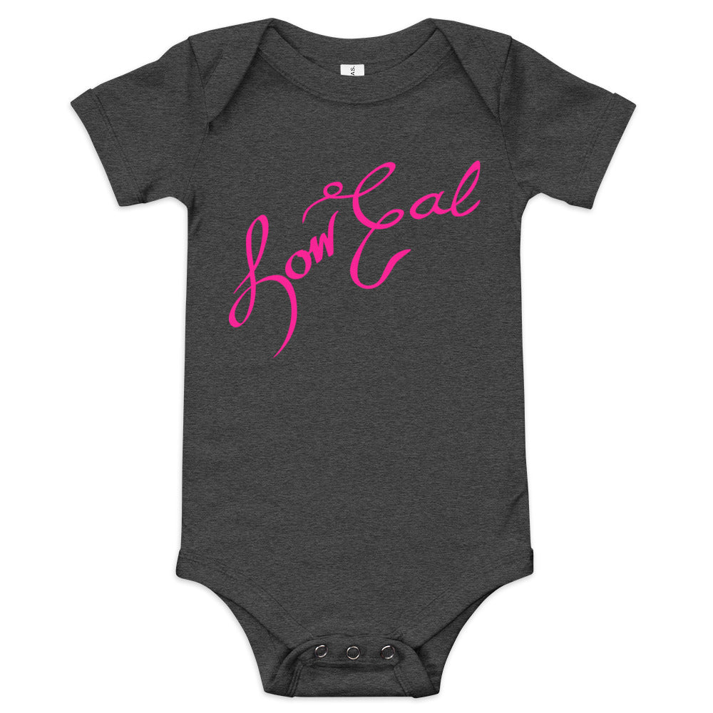 Signature Baby Short Sleeve One Piece Deep Pink Text