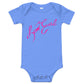 Signature Baby Short Sleeve One Piece Deep Pink Text