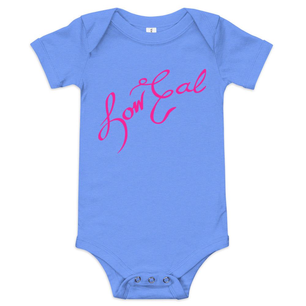 Signature Baby Short Sleeve One Piece Deep Pink Text