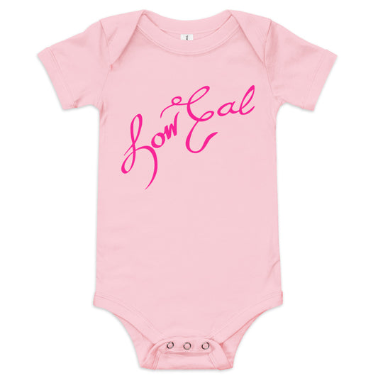 Signature Baby Short Sleeve One Piece Deep Pink Text