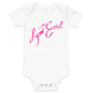 Signature Baby Short Sleeve One Piece Deep Pink Text