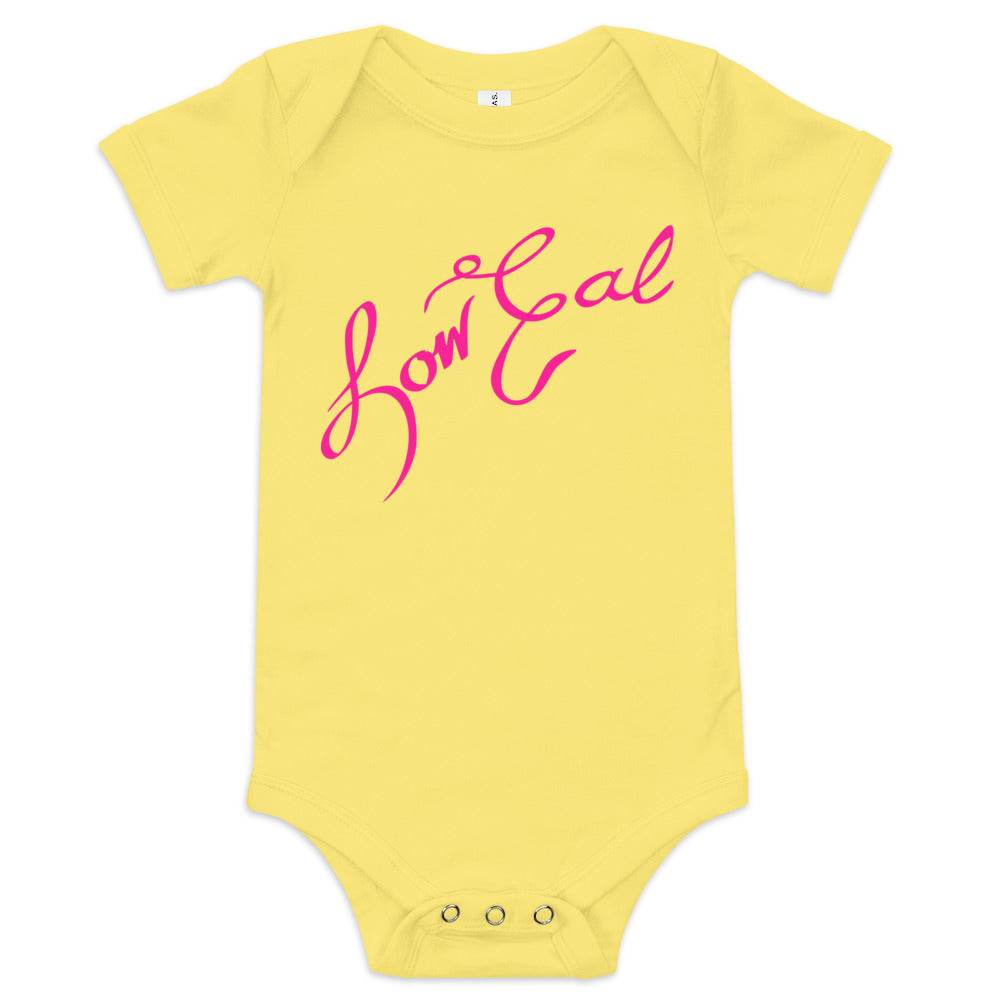 Signature Baby Short Sleeve One Piece Deep Pink Text