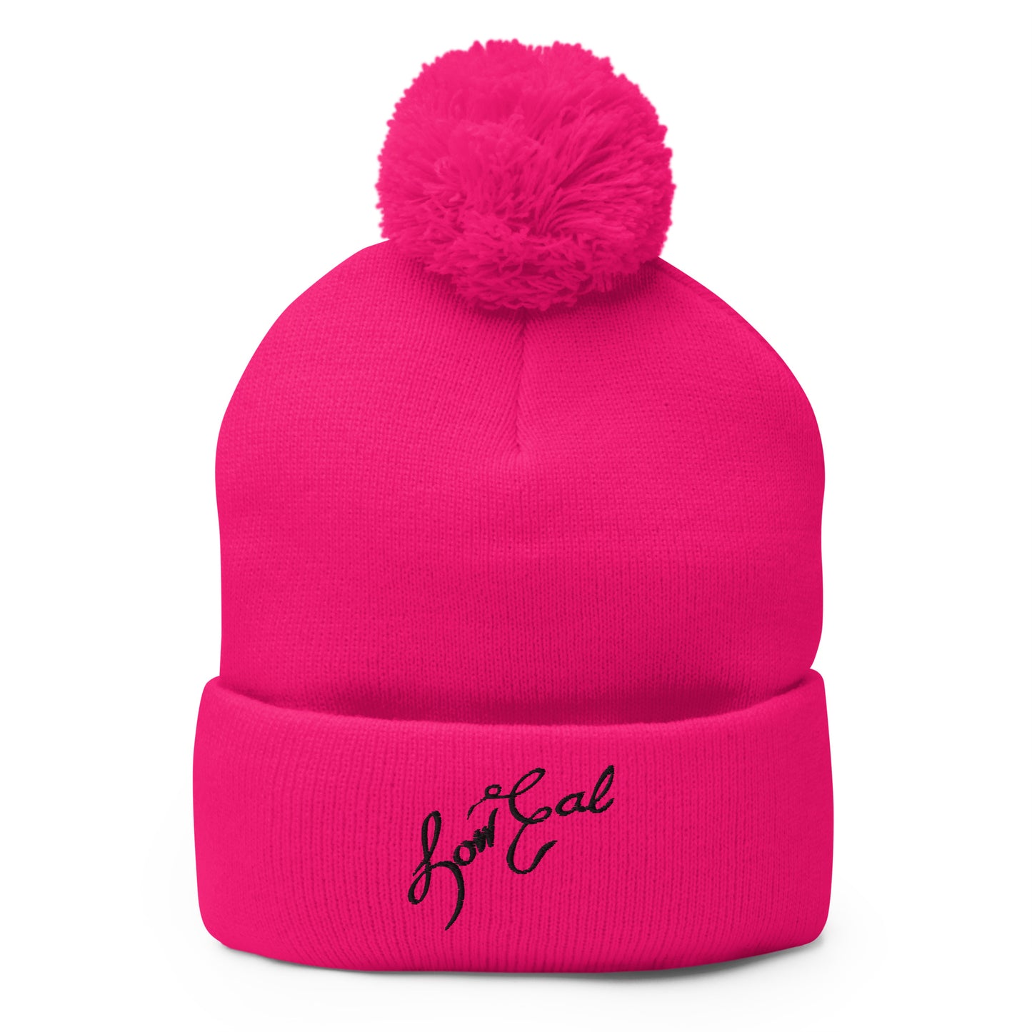 Signature Pom-Pom Beanie Black Text