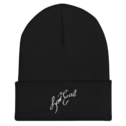 Signature Cuffed Beanie White Text