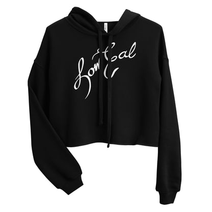 Signature Women's Crop Hoodie White Text