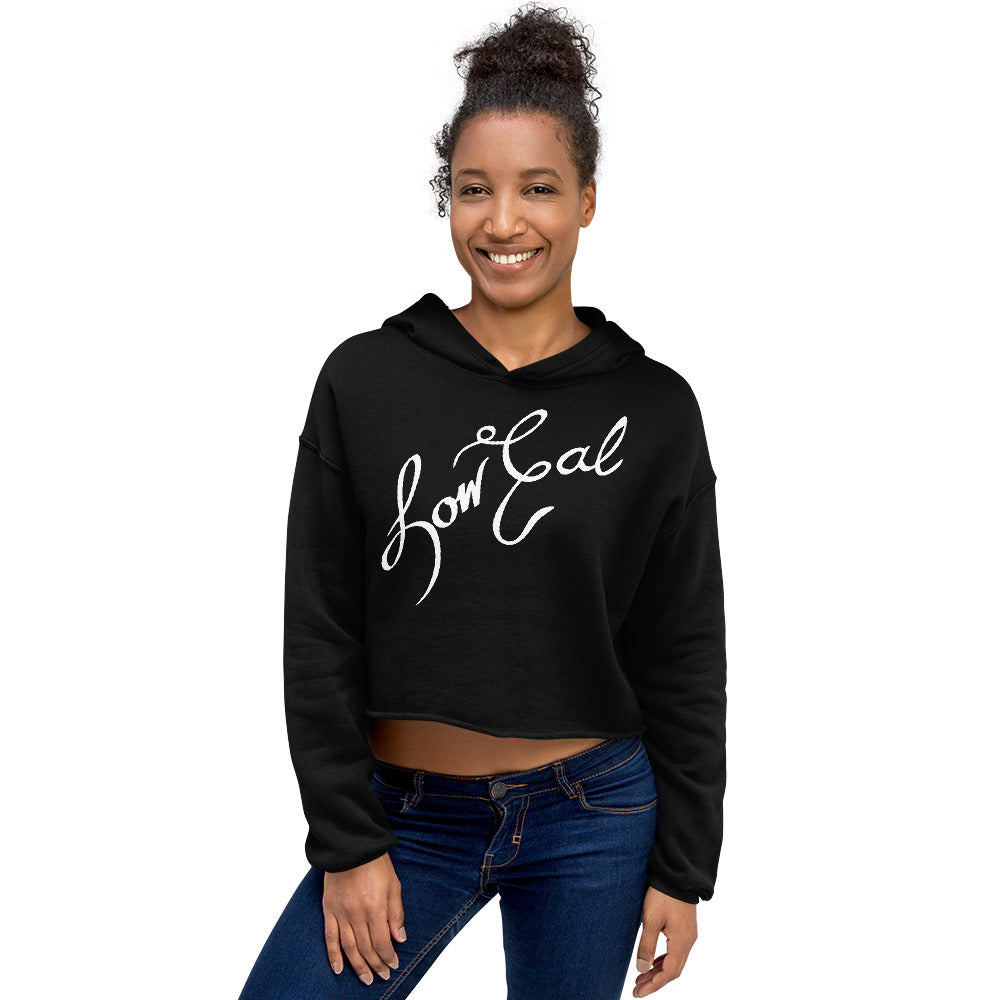 Signature Women's Crop Hoodie White Text