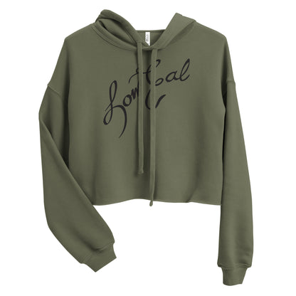 Signature Women's Crop Hoodie Black Text