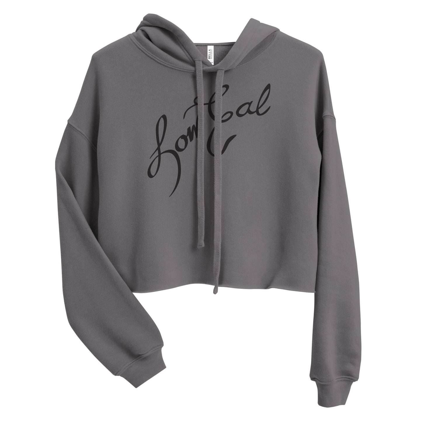 Signature Women's Crop Hoodie Black Text